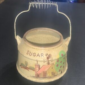 Antique Tilso Sugar bowl w/ wire handle